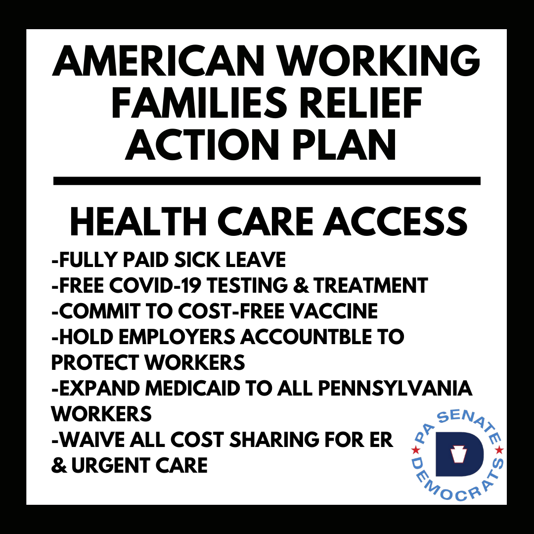 Pa Senate Democratic Caucus Endorses American Working Family Relief Action Plan