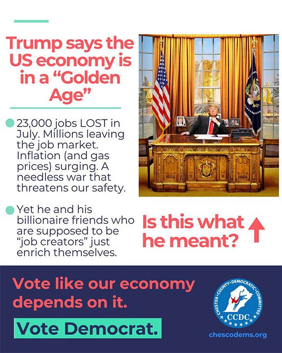 Trump says the US economy is in a "Golden" Age.