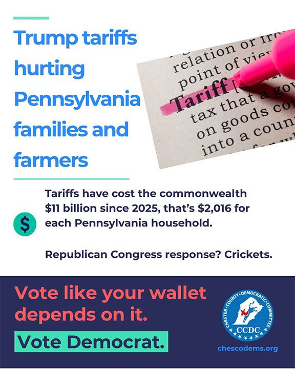 Trump tariffs during Pennsylvania families and farmers.