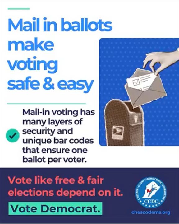 Mail in ballots make voting safe & easy.