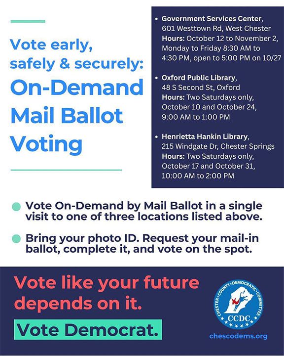 Vote early, safely, & securely: On-demand mail ballot voting.